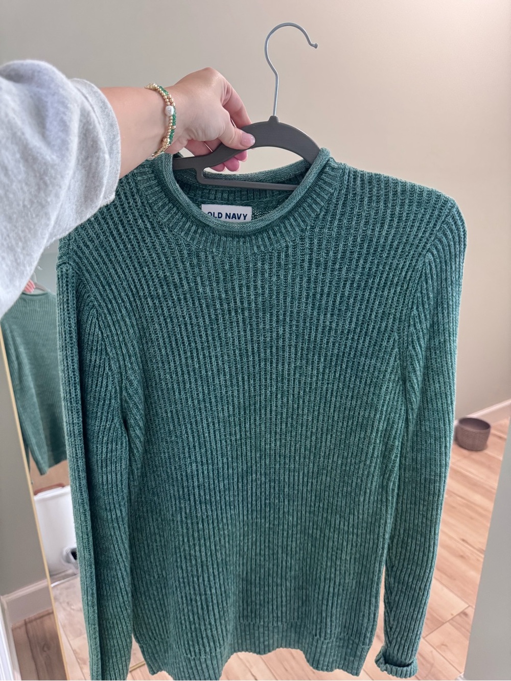 Old Navy Teal Ribbed Crewneck Sweater